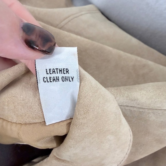 LORD & TAYLOR Tan Suede Leather Jacket Women's Size L Classic Style‎ - Picture 7 of 14